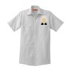 Short Sleeve Striped Industrial Work Shirt Thumbnail