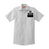 Short Sleeve Striped Industrial Work Shirt Thumbnail