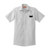 Short Sleeve Striped Industrial Work Shirt Thumbnail