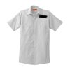 Short Sleeve Striped Industrial Work Shirt Thumbnail
